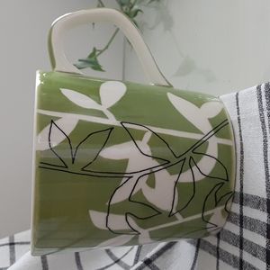 HuesNBrews Green White Leafy Sketched Stem Branches Mug Cup 8 oz Thailand